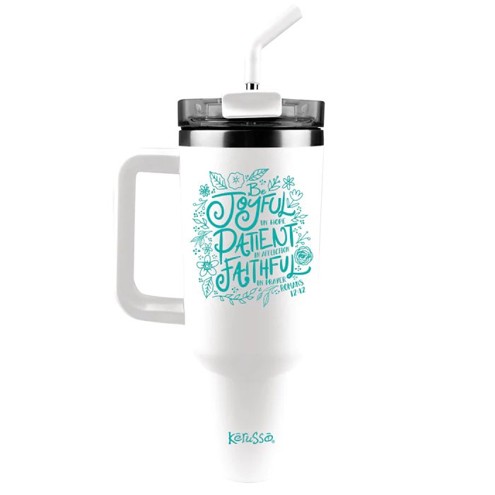 40 oz STravel Mug w/ Straw Be Joyful - Symonds Flags