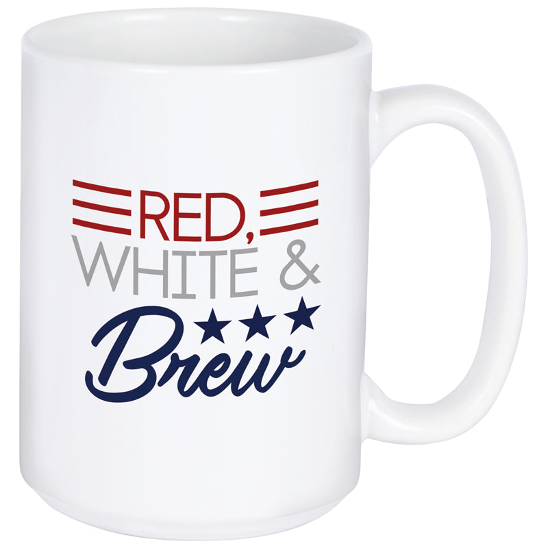 Red, White, and Brew Ceramic Mug