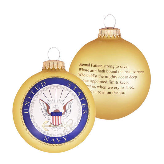 Navy Glass Christmas Ball Ornament