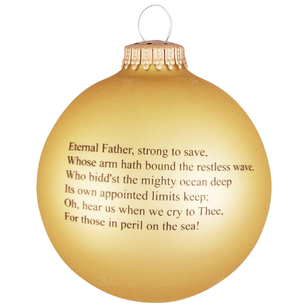 Navy Glass Christmas Ball Ornament