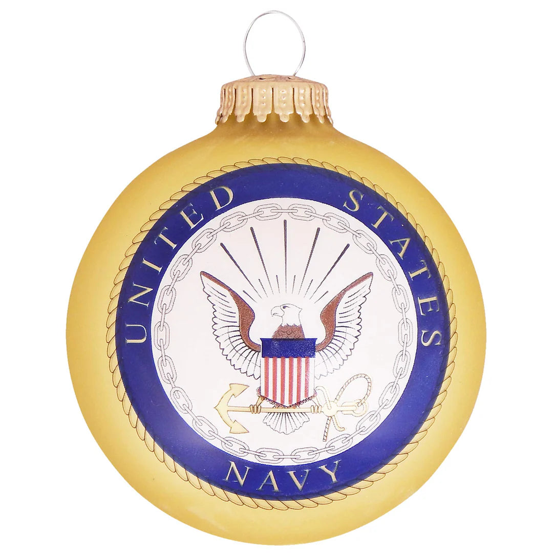 Navy Glass Christmas Ball Ornament