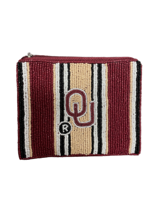 OU Striped Coin Purse