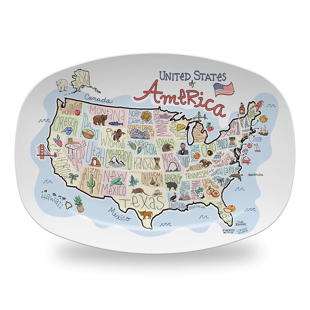 America Map Platter - Symonds Flags