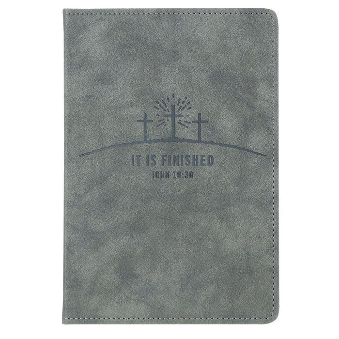 Gray Leather "It Is Finished" Journal - Symonds Flags