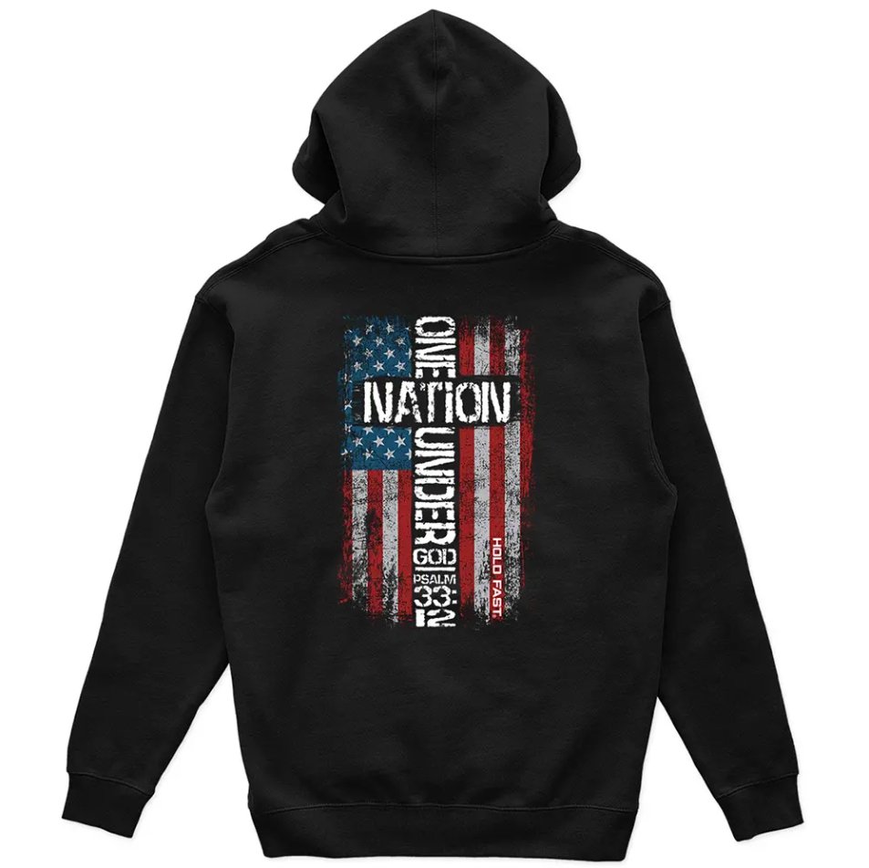 Hold Fast: Zip Hooded Sweatshirt One Nation Cross - Symonds Flags