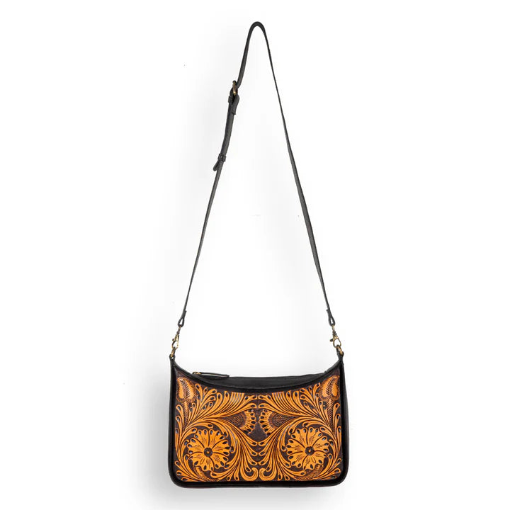Sunflower George Hand-Tooled Bag