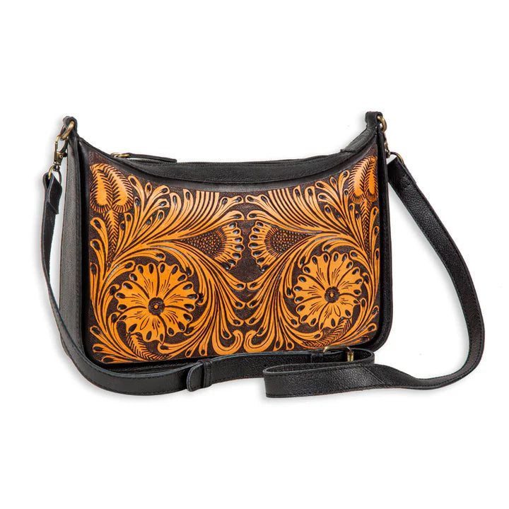 Sunflower George Hand-Tooled Bag