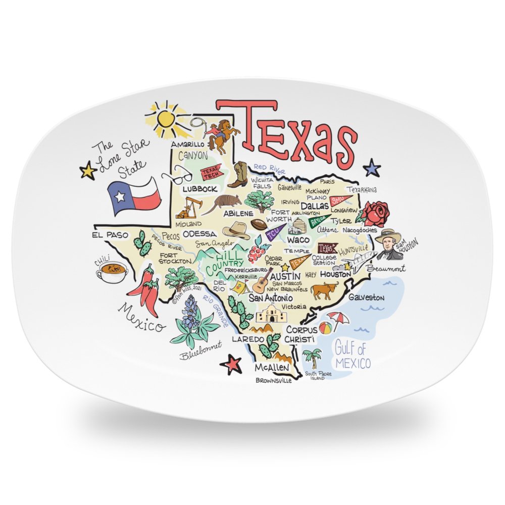 TEXAS MAP PLATTER - Symonds Flags