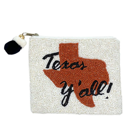 Orange Texas Coin Purse