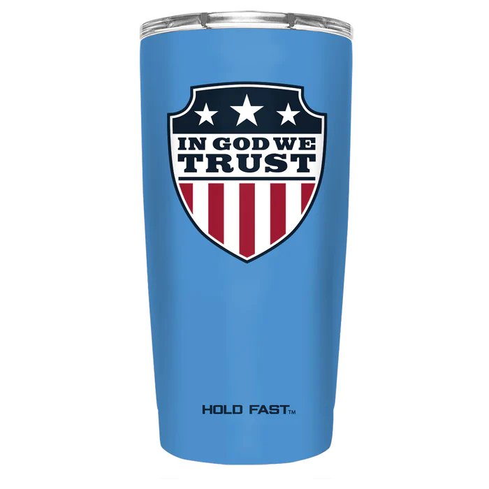 20 oz Stainless Steel Tumbler In God We Trust Shield - Symonds Flags