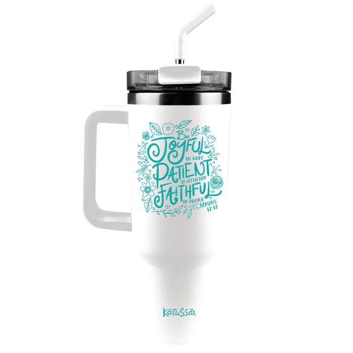 40 oz STravel Mug w/ Straw Be Joyful - Symonds Flags