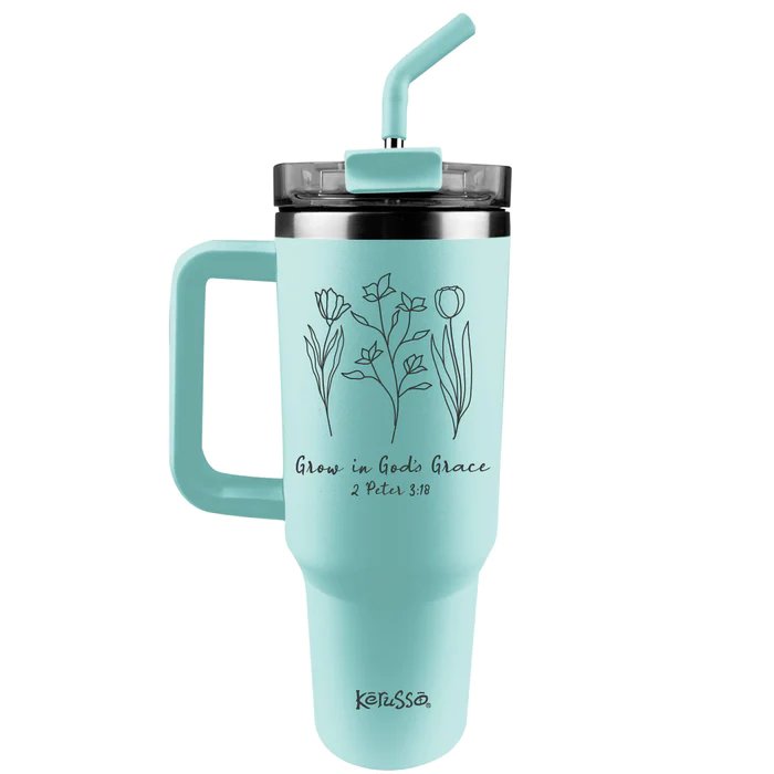 40 oz Travel Mug w/ Straw Grow In Grace - Symonds Flags