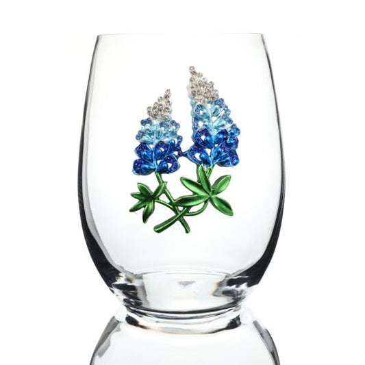 Queens Jewels Stemless Bluebonnet Wine Glass