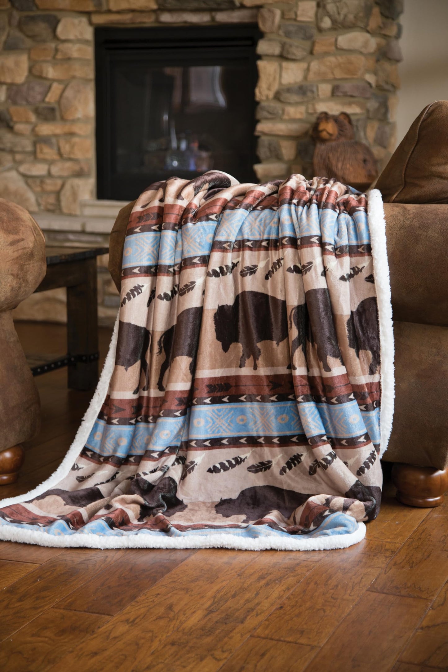 Buffalo Sherpa Plush Throw