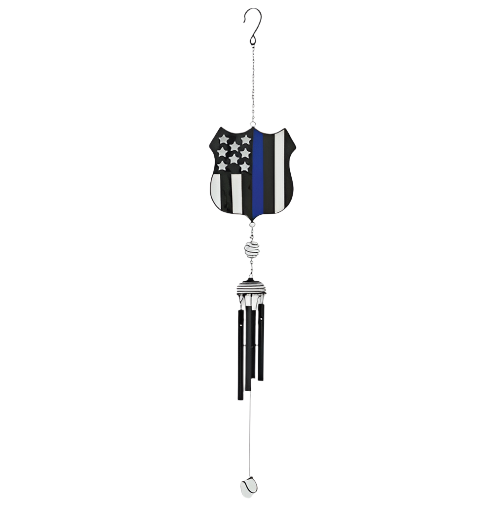 Thin Blue Wirework Garden Chime