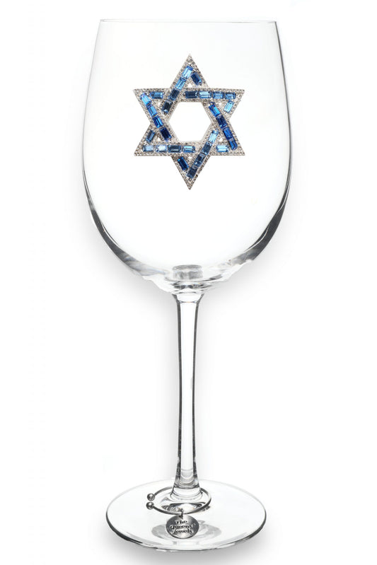 Queens Jewels Stemmed Star of David Wine Glass