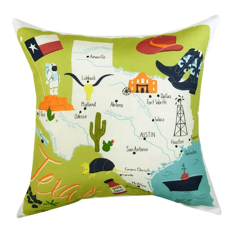 Texas Map Pillow