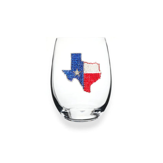 Queens Jewels Stemless Texas Wine Glass