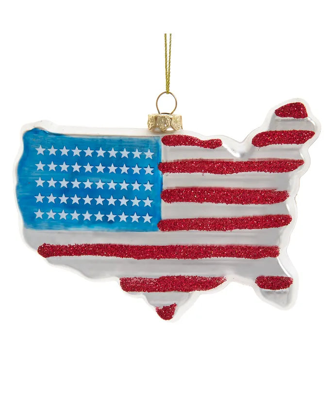 4.5" Glass America Territory Ornament