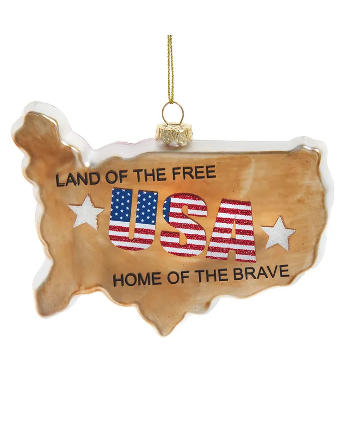 4.5" Glass America Territory Ornament