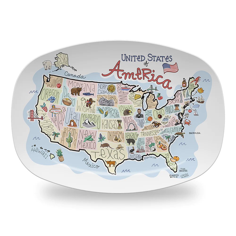 America Map Platter - Symonds Flags