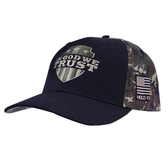 Hold Fast Hat: In God We Trust (Camo) - Symonds Flags