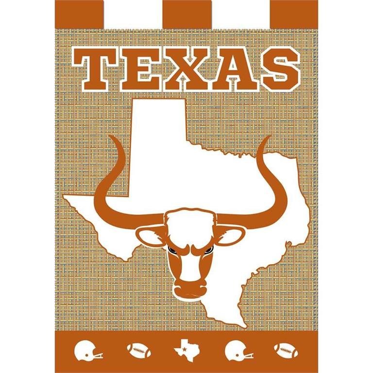 LONGHORN BURLAP 13x18 GF (FLAG LONGHORN BURLAP POLYESTER 13x18) - Symonds Flags