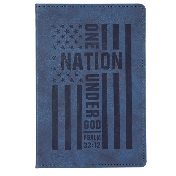 Navy Leather One Nation Under God Journal - Symonds Flags