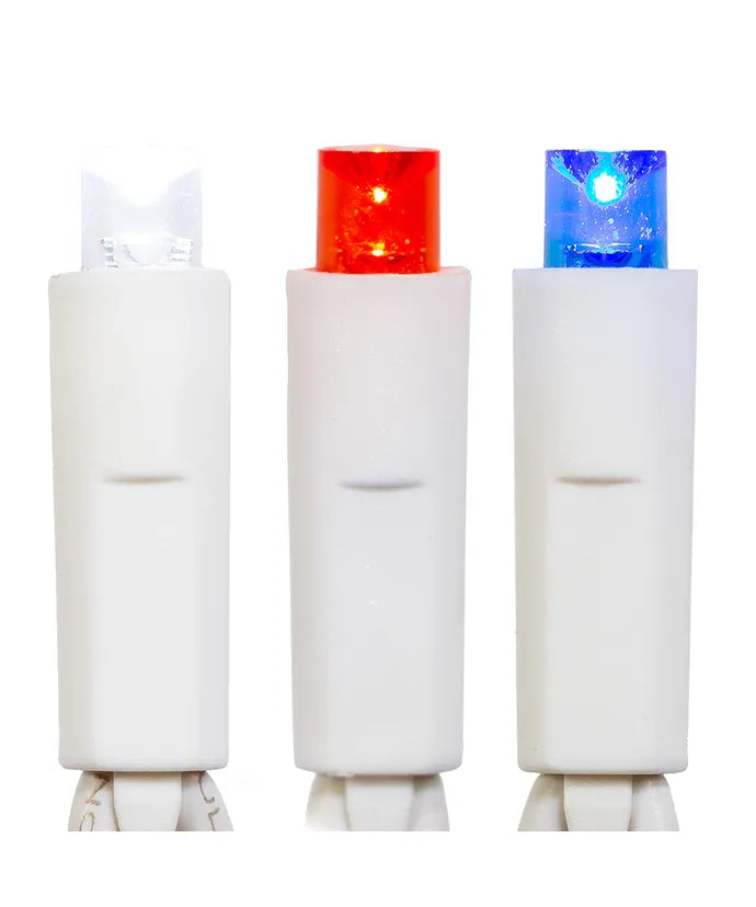 Red, White, Blue LED Light Set 50 Lights