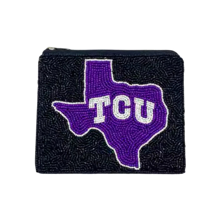 TCU Beaded Bag